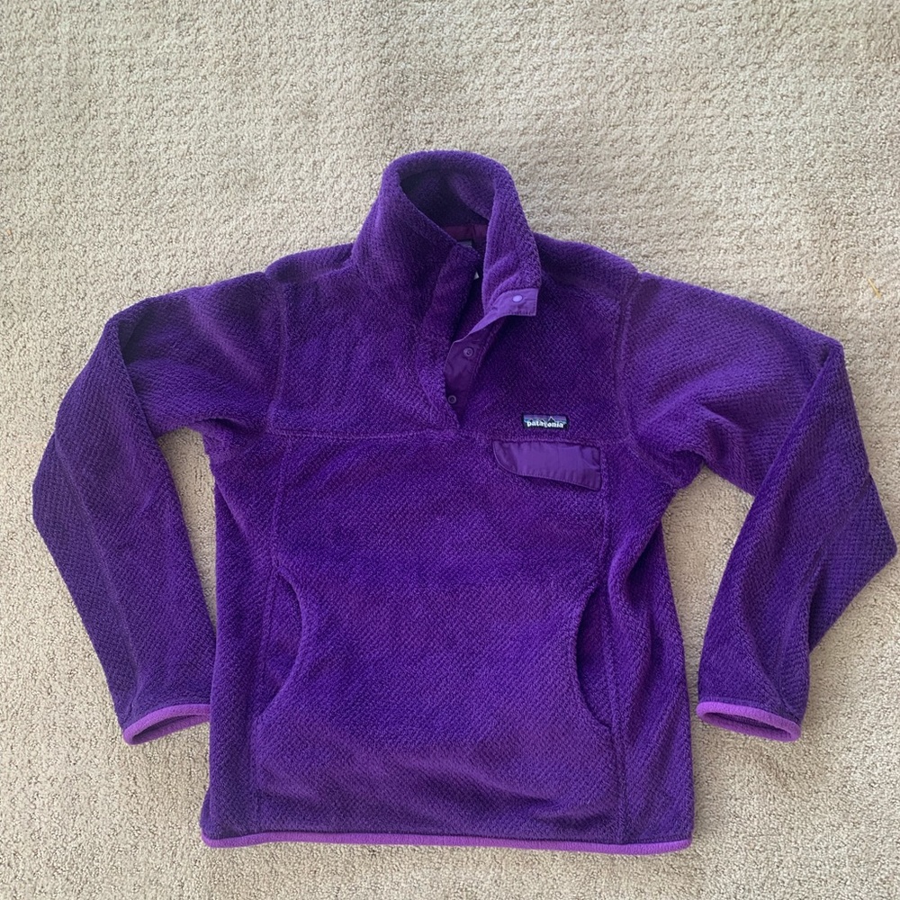 Womens Small Purple Patagonia Snap T Pullover Fleece
